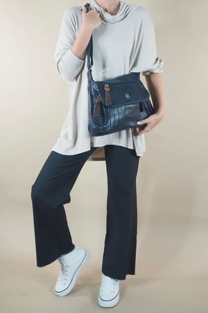 Laundry B Kate Cross Body Saddle Bag Navy 